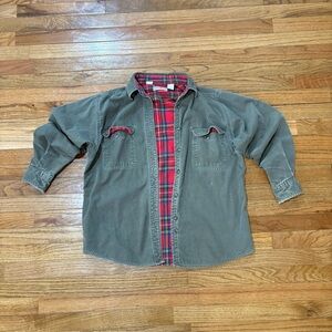 L.L. Bean Red Plaid Lined Shirt